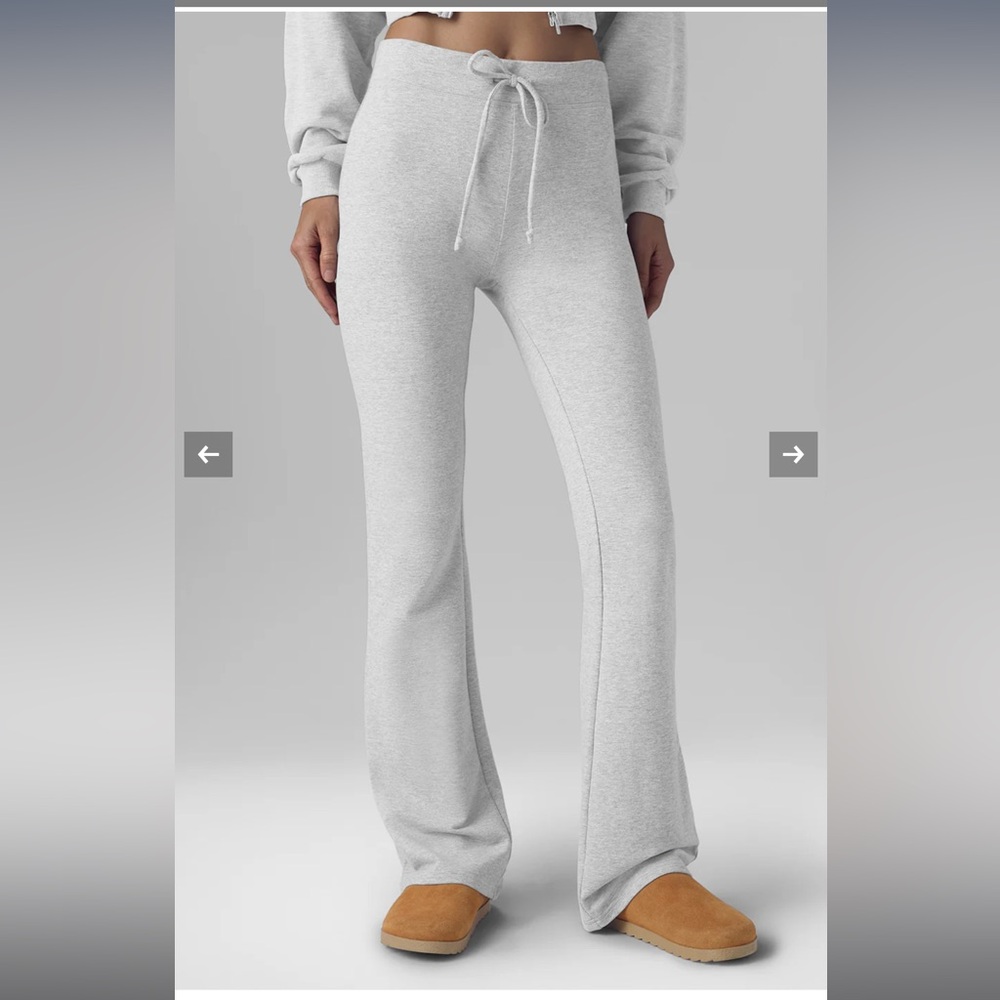 ALO Yoga Heather Gray Drawstring Bootcut Sweatpants